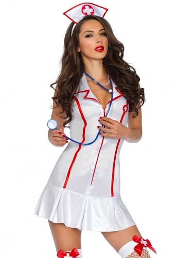 Sensual enfermera jefe blanco 