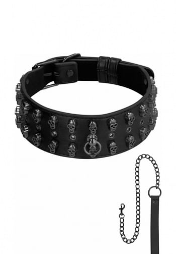Foto mediana Collar de calaveras con cadena negro