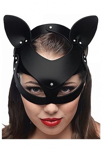Mascara de cuero gato negro
