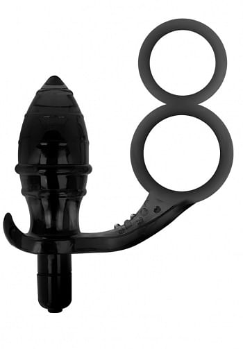 Foto mediana Plug anal con anilla doble negro