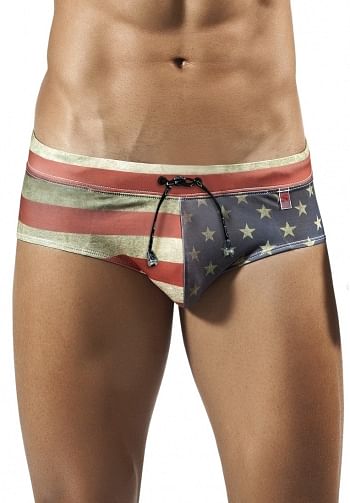 Foto mediana Flag swimsuit brief red