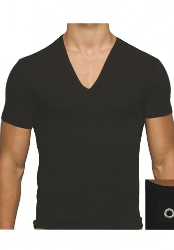 Foto mediana Plain v-shirt  black
